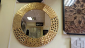 Зеркало-панно Зазеркалье с золотой декоративной рамой