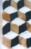 Ковер из меха альпаки с рисунком "кубы" трёхцветный 2,10 х 1,90 м