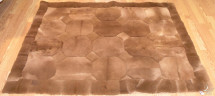 Ковёр из меха альпаки коричневый с узором "многогранник" 2,10 х 1,90 м