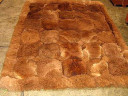 Ковёр из меха альпаки коричневый с узором "многогранник" 2,10 х 1,90 м