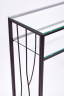 Консольный стол 1123-CB черный муар, прозрачное стекло